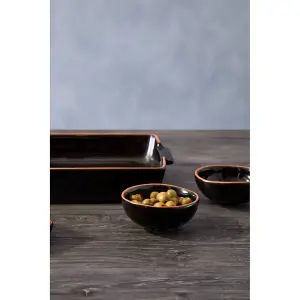 Interiors by Premier Set Of Two Calisto Black Glazed Mini Bowls