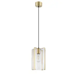 GoodHome Saiphi Gold effect Pendant ceiling light, (Dia)185mm