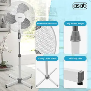 Pedestal Standing Fan - White 16"