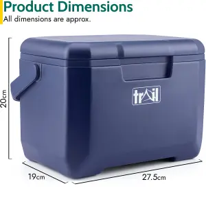 Trail Small Cool Box 5L Insulated Hard Cooler Hot Cold Food Drink Picnic Lunch Camping - Dark Blue