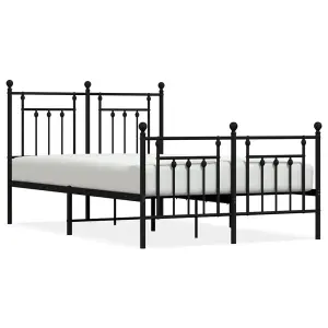 Berkfield Metal Bed Frame with Headboard and Footboard Black 120x200 cm