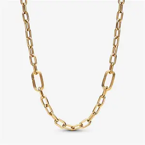 Pandora ME Small-Link Chain Necklace - 14K Gold Plating - Sz. 50 cm