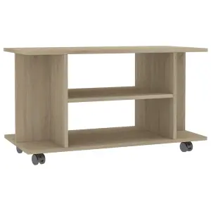 Berkfield TV Cabinet with Castors Sonoma Oak 80x40x40 cm Engineered Wood