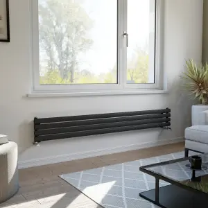 Ximax Champion FORH1164600A Anthracite Gas Horizontal Designer Radiator, (W)1800mm x (H)236mm