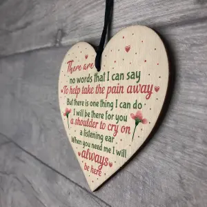 Red Ocean Friendship Inspirational Gift Quote Handmade Wooden Hanging Heart Best Friend Plaque Family Gift Keepsake