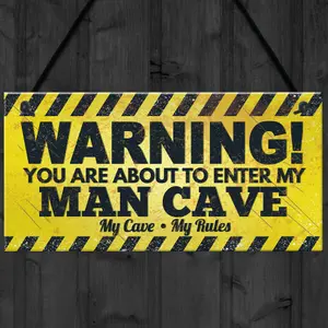 Red Ocean Man Cave Funny Hanging Plaque Fathers Day Gift Games Room Boys Bedroom Sign