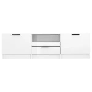 vidaXL TV Cabinet High Gloss White 140x35x40 cm Engineered Wood