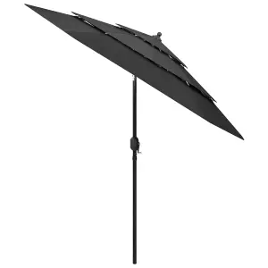 Berkfield 3-Tier Parasol with Aluminium Pole Anthracite 2.5 m