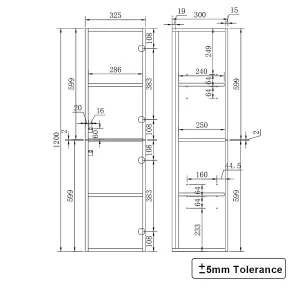 SunDaze Bathroom Furniture Storage Cabinet Wall Mounted 1200mm White Tall Unit