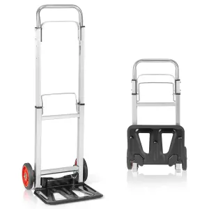 Costway Folding Hand Truck Heavy Duty Sack Barrow W/ Telescopic Handle All-Terrain Wheels