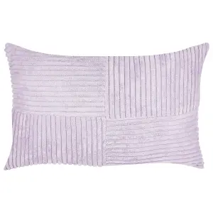 Set of 2 Cushions MILLET Corduroy 47 x 27 cm Solid Violet