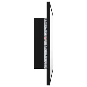 Berkfield LED Bathroom Mirror Black 60x8.5x37 cm Engineered Wood