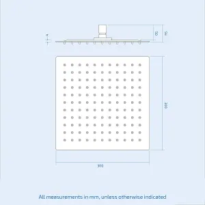 Nes Home 300mm Thin Square Brass Rectangle Swivel Shower Head 120mm Ceiling Mounted Arm Chrome