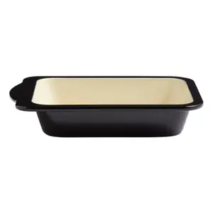 Baker & Salt 22cm Baking Dish, Black & Cream Two Tone Enamel