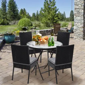 Costway 2-Piece Patio Wicker Chairs Garden Outdoor Dining Chair Set W/ Cushions