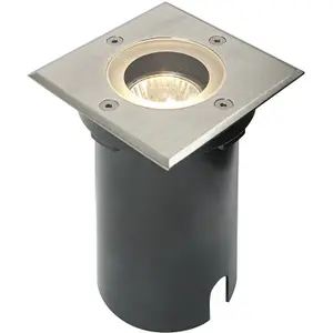 Marine Grade IP65 Square Ground Light - 50W GU10 Reflector - Stainless Steel