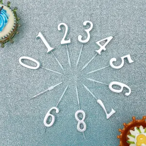 Shatchi Silver 8 Number Candle Birthday Anniversary Party Cake Decorations Topper