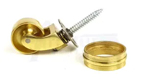 1x BRASS CASTOR & RING 29mm SCREW IN CASTOR  FURNITURE BEDS SOFAS CHAIRS STOOLS