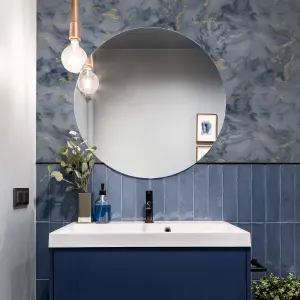 Arthouse Bahia Marble Navy Wallpaper