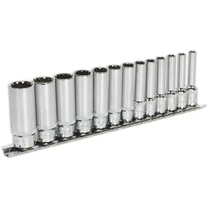 13-Piece Universal Deep Metric Socket Set for 1/4 Inch Drives - Durable & Versatile Tools