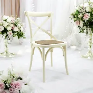 Arnulfo Cross Back Dining Chair Cream