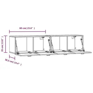 Berkfield Wall Cabinets 2 pcs High Gloss White 60x 36.5x35 cm Engineered Wood