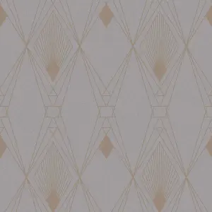 Next Deco geometric Grey Metallic effect Smooth Wallpaper Sample