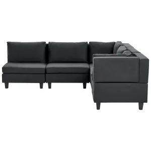 Corner Sofa UNSTAD Black Fabric Left Hand