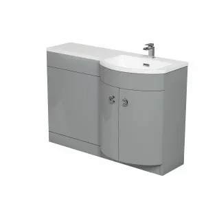 Nes Home 1100mm Right Hand Bathroom Vanity Basin Unit Grey