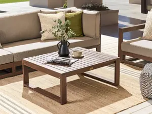 Beliani Scandinavian Garden Table Dark Wood TIMOR