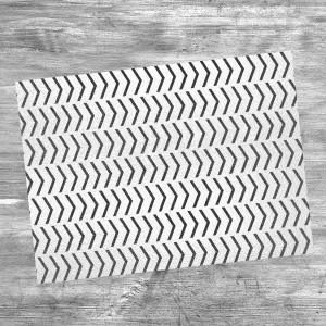 Textured Glass Chopping Board Black Herringbone Design - Large