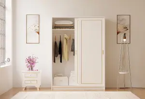 MARIE Gold White Sliding Door Wardrobe