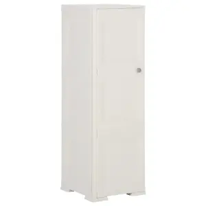 Berkfield Plastic Cabinet 40x43x125 cm Wood Design White