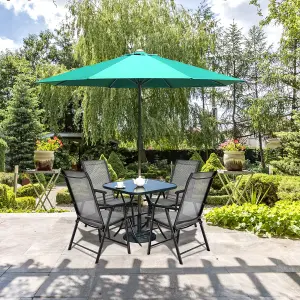 Costway Set of 2 Folding Chairs Outdoor Dining Garden Chairs Armchair with Armrests