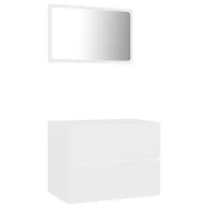 Berkfield 2 Piece Bathroom Furniture Set White Engineered Wood