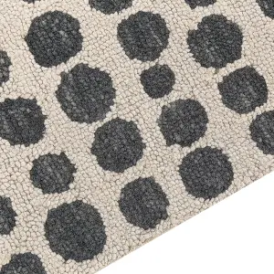 Wool Area Rug 140 x 200 cm Beige and Black HAVRAN