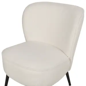 Beliani Modern Armchair VOSS Boucle White