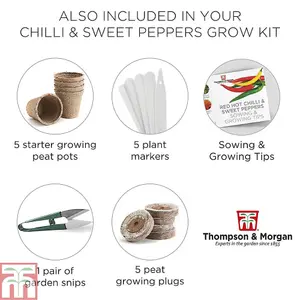 Seed Grow Kit Red Hot Chilli + Sweet Peppers - Ideal Gift