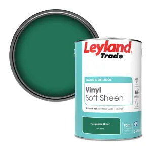 Leyland Trade Vinyl Soft Sheen Walls & Ceilings Emulsion Paint Turquoise Green (RAL 6016) - 5L