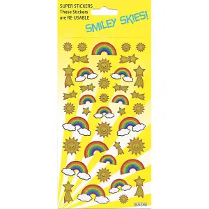 Paper Projects Reusable Rainbows & Sun Stickers Yellow (One Size)