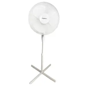 16" Pedestal Free Standing Cooling Fan Oscillating Tilting Head 3 Speed White