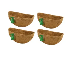 4 x Natural Coco Wall Basket Liner Pre-moulded for a 14 Inch Wall Basket