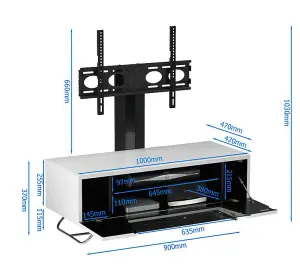 Chromium TV-Stand with 1 Flap Black CRO2-1000BKT-BK