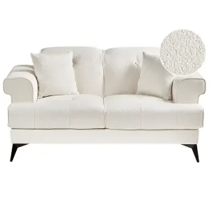 2 Seater Boucle Sofa White SKIVE