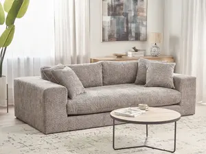 Beliani Modern 3 Seater Sofa Brown GLORVIKA