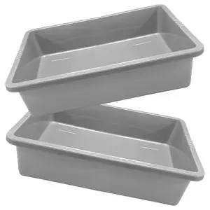 1 x Grey Deep Multipurpose Plastic Rectangular Household Tray