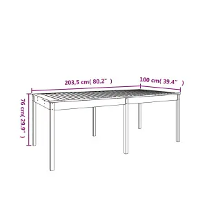 Berkfield Garden Table Honey Brown 203.5x100x76 cm Solid Wood Pine