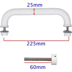 EAI - Pull Handle - Bolt Fixed - 225x25mm - White