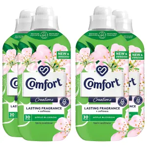 Comfort Fabric Conditioner Lasting Fragrance Apple Blossom 900ml 30W, 4 Pack