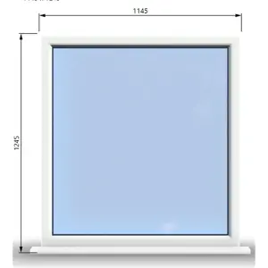 1145mm (W) x 1245mm (H) PVCu StormProof Window - 1 Non Opening Window - Toughened Safety Glass - White